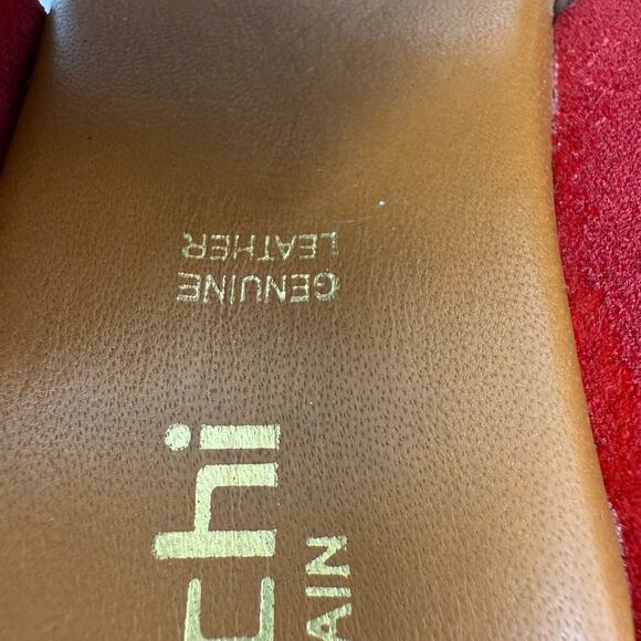 Bertuci Leather Sandals Women's 9.5 (41) Red Espadrilles Wedge Heel Summer NWT - Picture 12 of 15